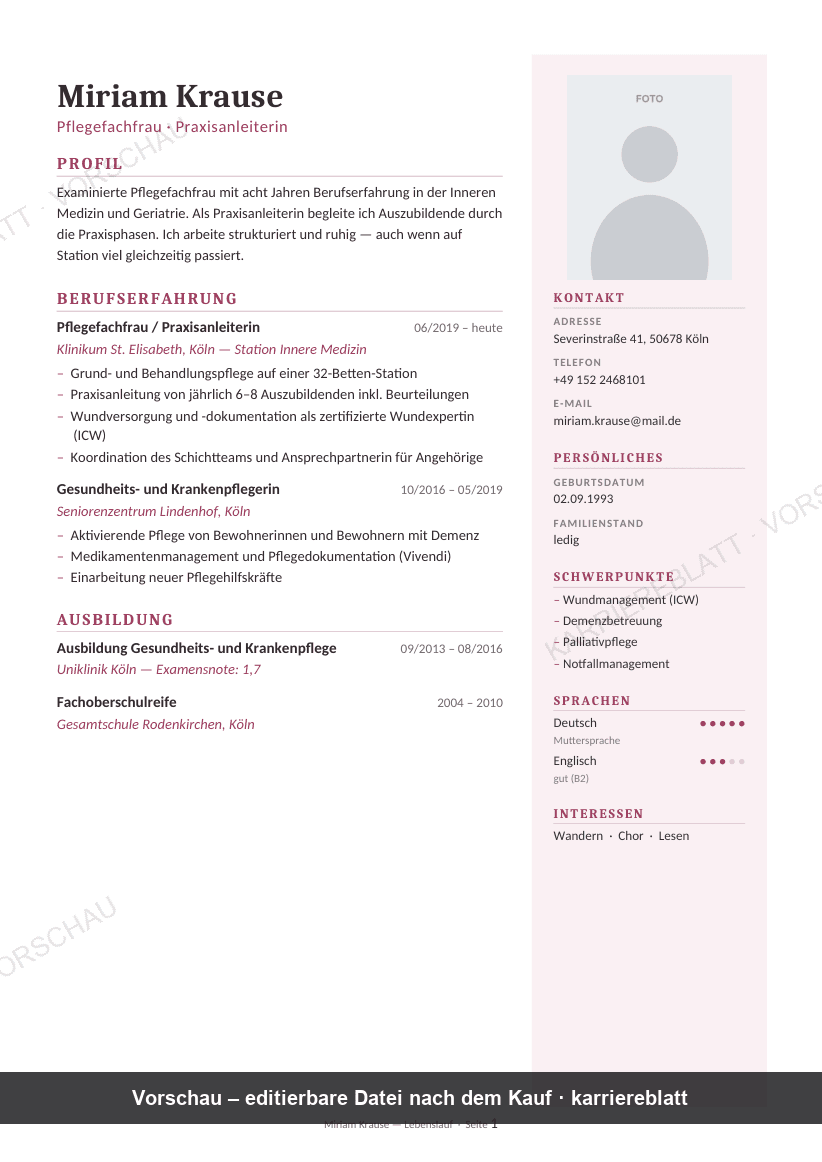Bewerbungspaket „Herz“ — Pflege & Medizin
