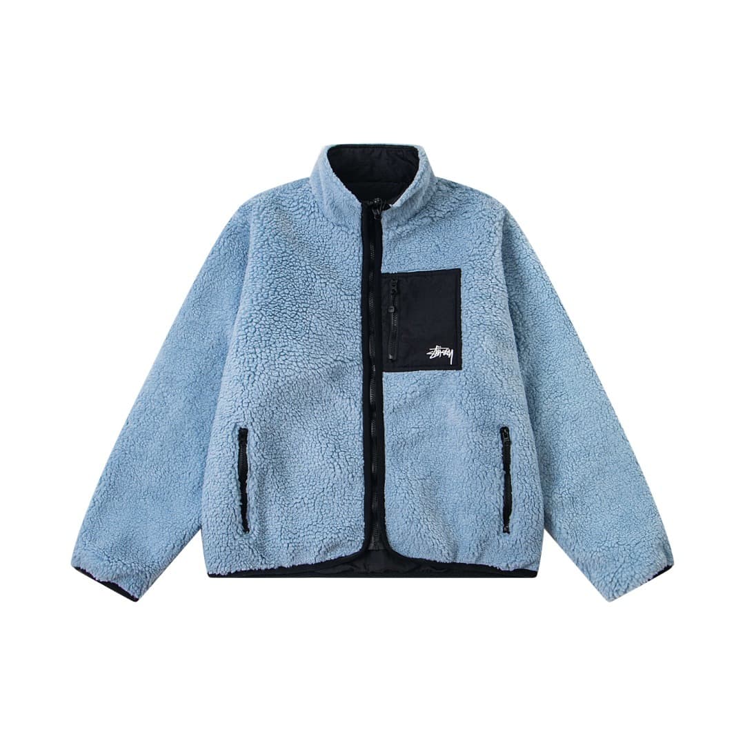 Stussy fleece jacket - reversible